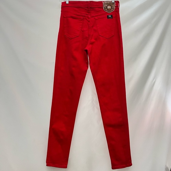 Parasuco - size 31 - vintage 90s denim - solid red - jeans skinny high rise - Picture 7 of 7